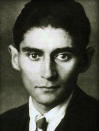 Retrato em preto e branco de Franz Kafka